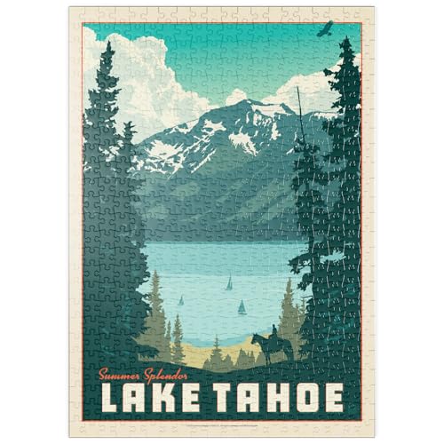MyPuzzle Lake Tahoe: Tahoe Summer, Vintage Poster - Premium 500 Teile Puzzle - MyPuzzle Sonderkollektion von Anderson Design Group