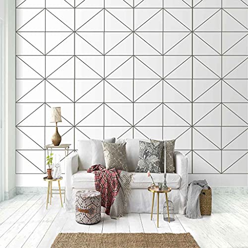 Papier peint géométrique 350x256 cm canevas auto-adhésif HD