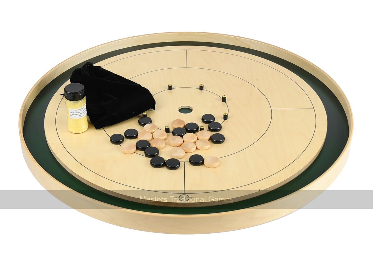 Tracey Tour Championship Crokinole Board (Masters Edition) | Official Size (31inches) - 26 Disks and Playing Wax Included - Fun tabletop Game - Disk-flicking Game