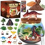 Set terrario dinosauro con 16 colori LED, set fai da te per bambini, 6 7 8 9 anni, regalo per ragazzi 4 – 12 anni, giocattolo dinosauro a partire dai 4 ai 12 anni