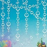 White Bubble Garland Decorations Transparent Under The Sea Ocean Mermaid Birthday Party Decorations Hanging Streamer Banner Backdrop Wall Photo Props Decor (Pack of 6)