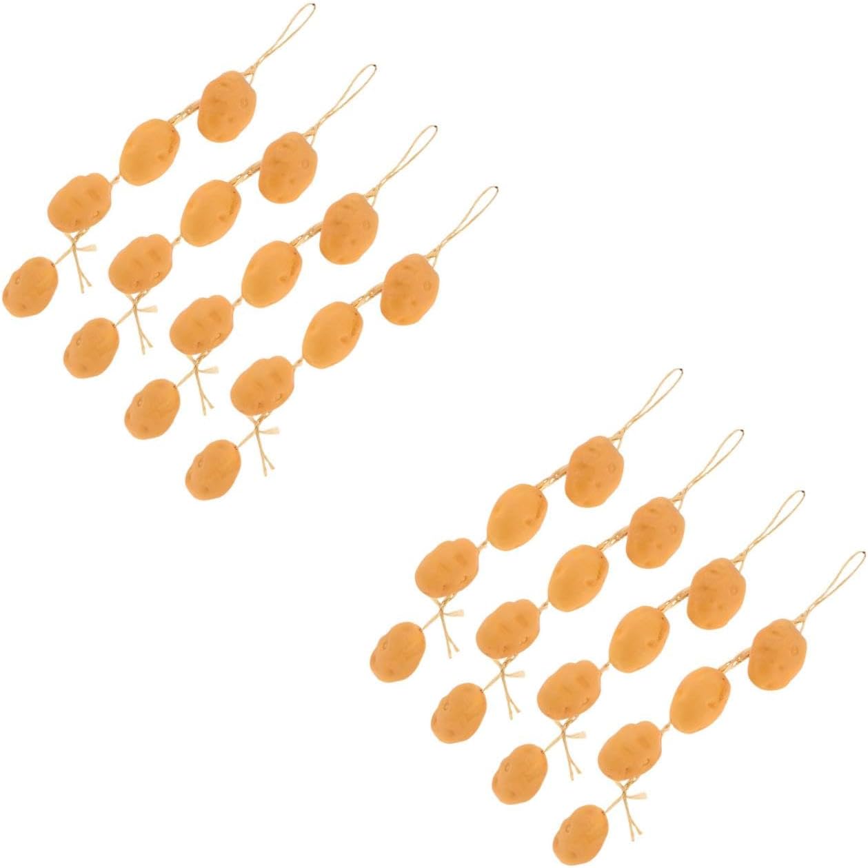 LUOZZY 8pcs Artificial Hanging Potato String Simulated Lifelike Vegetable Fruit Garland Vine for Home Kitchen Shop Supermarket Farm Party Decoration