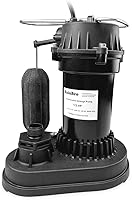 RainBro PSU051V 1/2 HP Submersible Sump Pump with Vertical Float Switch - 3600 GPH Utility Pump for Basements