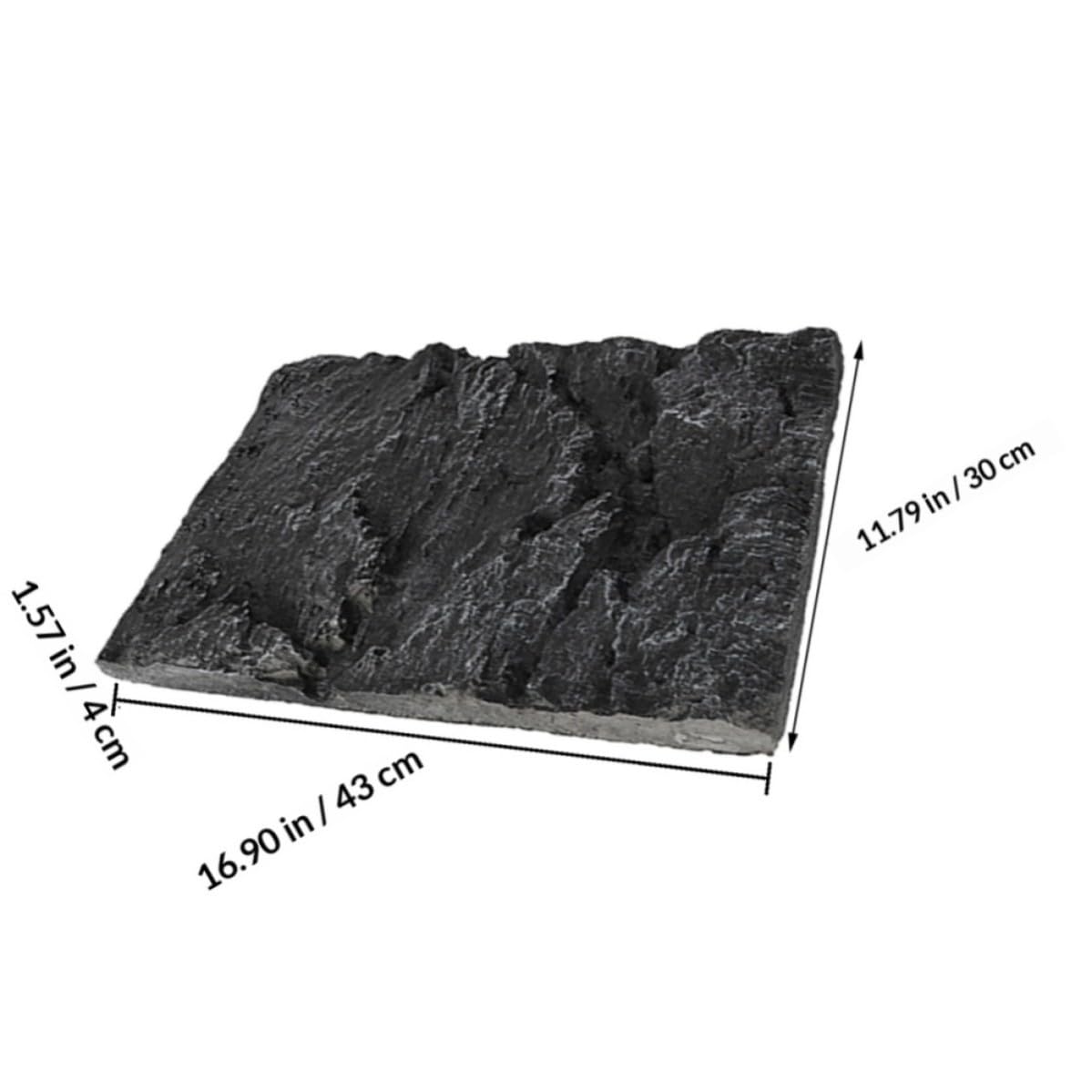 2 Piezas Fondo de Acuario 3D de Roca PU Negro para Tanque y Pared