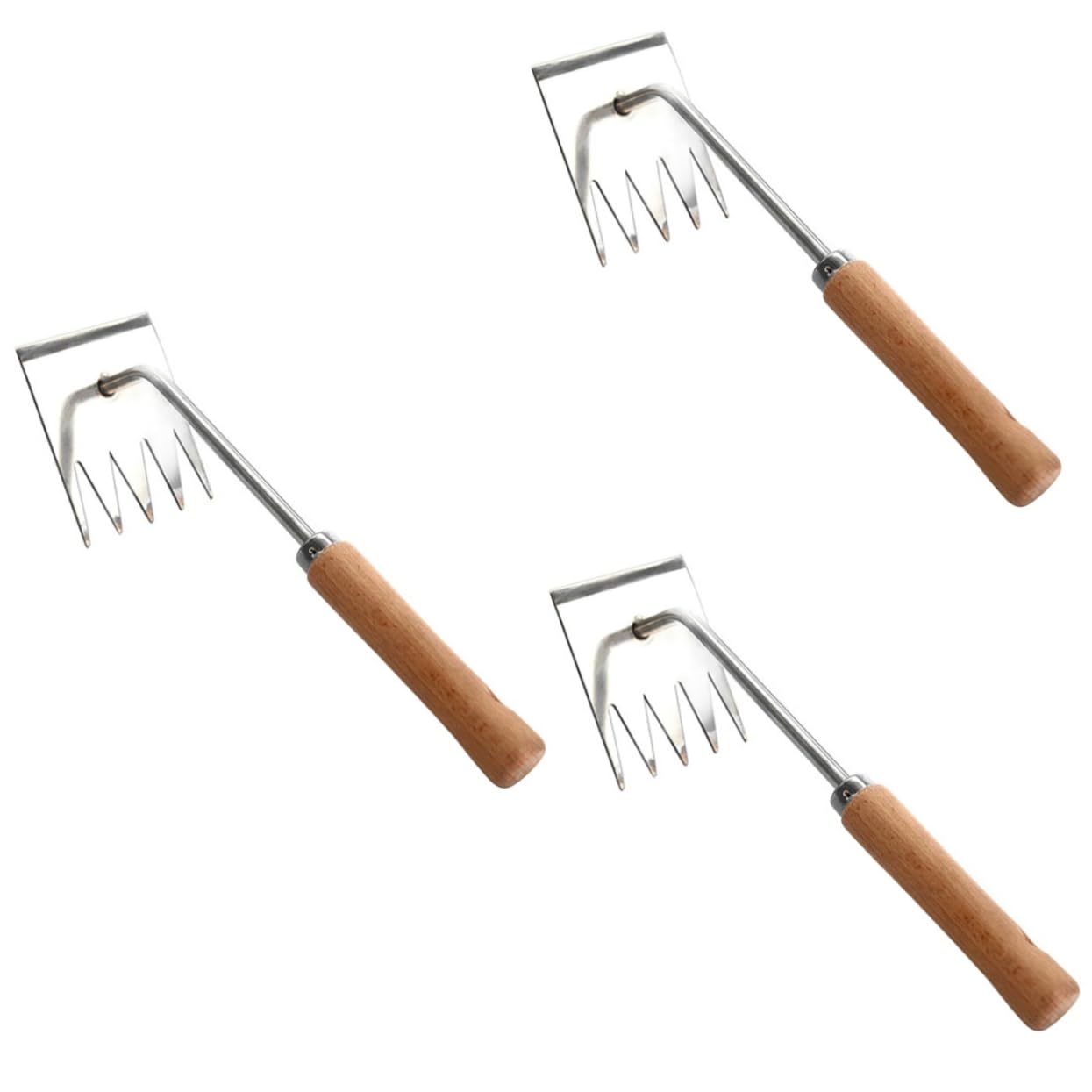 TOYANDONA 3 Stück Hand Unkrautstecher mit Ergonomischem Holzgriff Multifunktionales Gartenwerkzeug für Effizientes Jäten und Wurzelentfernung für Hobbygärtner und Profis