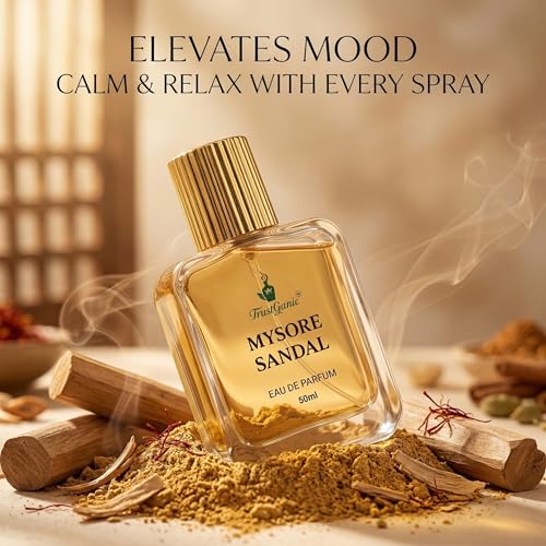 Image of Mysore Sandal Perfume for Men & Women 50ml | 10+ Hours Long Lasting Sandalwood Eau de Parfum | Pure Chandan Fragrance with Woody & Earthy Scent | Natural Perfume | Gift Pack