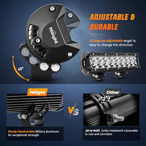 Image of Nilight LED Light Bar 9Inch 54W 3600LM Spot Off Road Driving Lamp | Super Bright Waterproof Fog Work Lighting for Trucks SUV ATV UTV Pick-up Boat Tractor 4x4 Van Camper