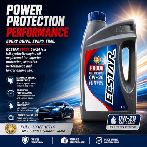 Image of ECSTAR Full Synthetic 0W-20 Engine oil (3.5Ltr) | For Petrol /CNG, Hybrid Cars | Premium and High Performance Engine Oil