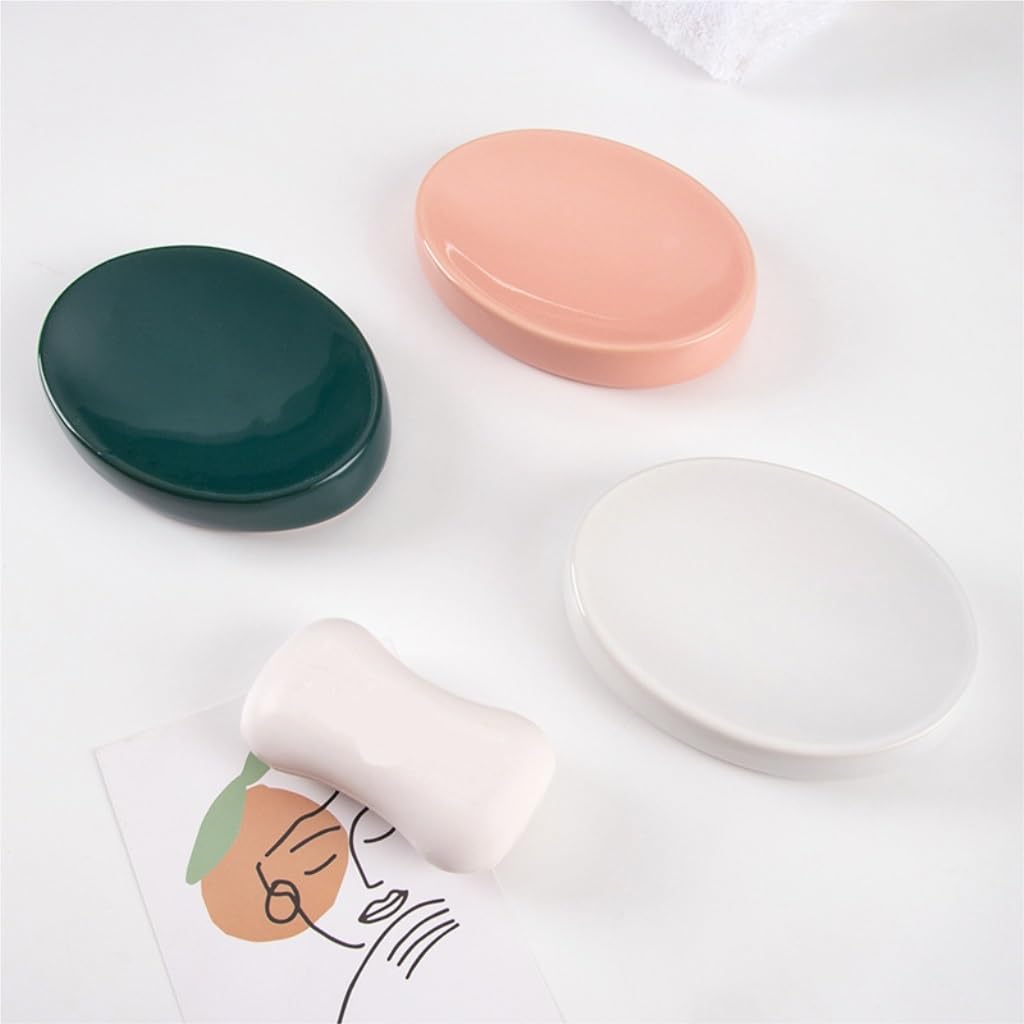 Mydelniczka, Ceramic Soap Dish 2-Pack Multicolor(Dark green)