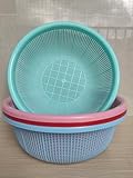 4 pcs Plastic Wash Basket Round Perforated Colander Wash Vegetables and Fruits Drain Cooked Pasta Kitchen Essentials Food Strainer Basket Strainer Kitchen Blue pink green red
