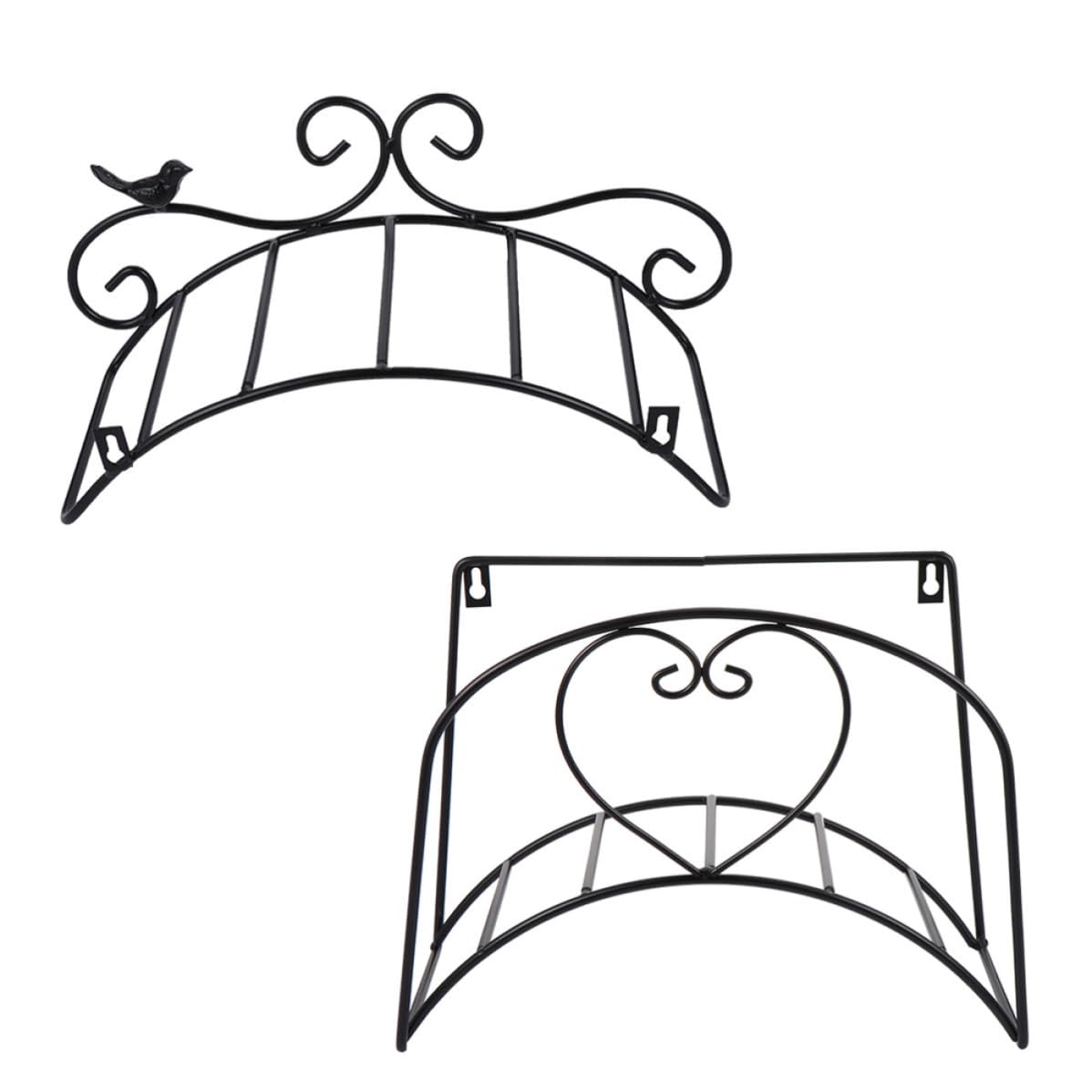 2 Stück Gartenschlauchhalter für Wand aus Eisen, Schwarz, Antik