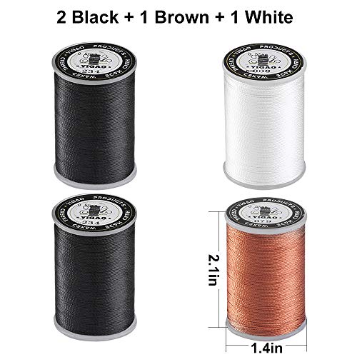 Upholstery Repair Kit, Hand Sewing Set Of 11 Pcs Heavy Duty Household Hand Needles And Strong Upholstery Waxed Thread - 2 Black Spool, 1 Brown Spool, 1 White Spool, Large-Eye Stitching Needles #TOP2