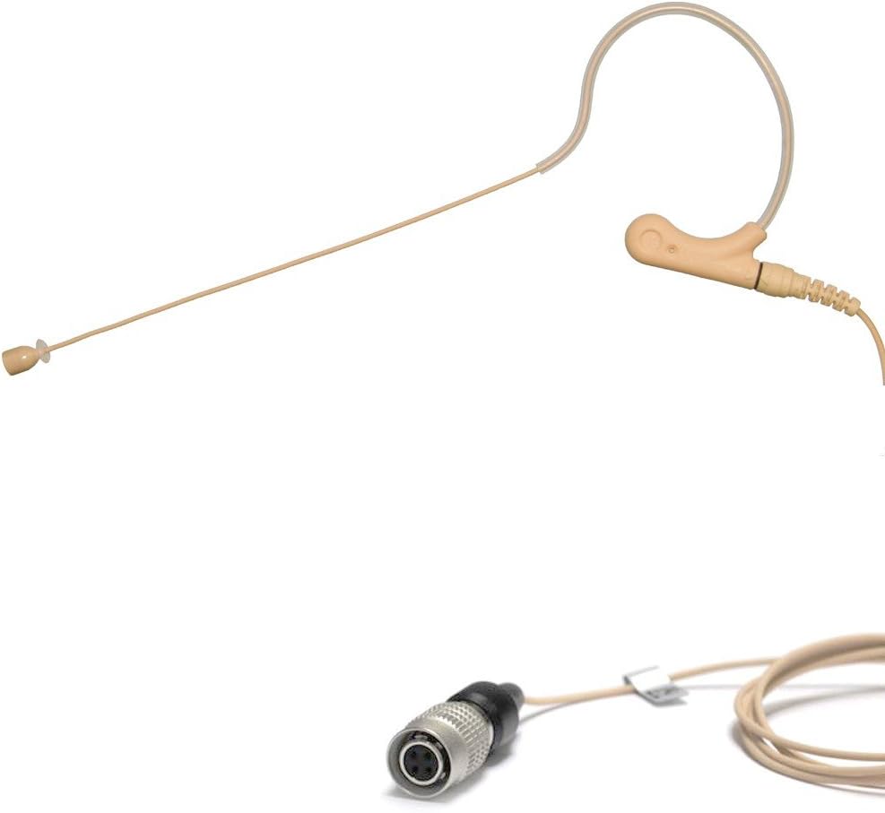 U-Voice UVS70D H4P Detachable Mini Headset Microphone for Audio Technica (Tan Color)