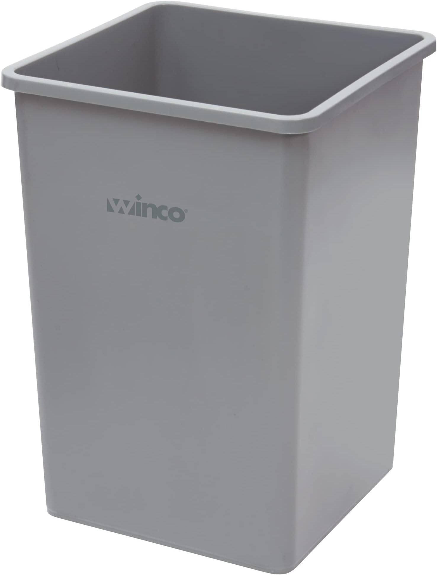 Winco PTC20G Round Trash Can, 20 Gallon, Gray Industrial
