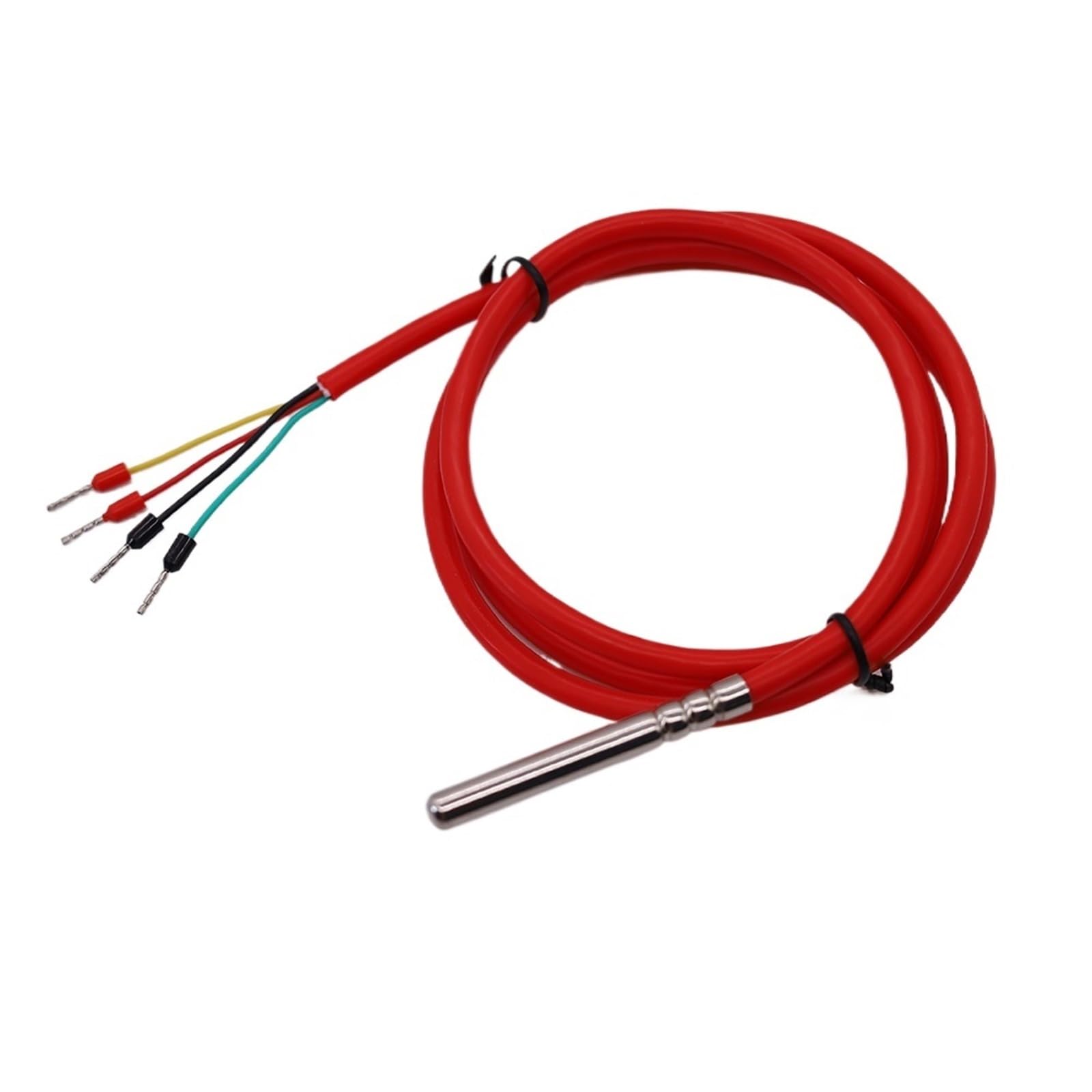-60~200'C capteur thermique haute température 4 fils type PT100 sonde 6 * 50mm résistance thermique de classe A avec câble en silicone(With 3m cable)