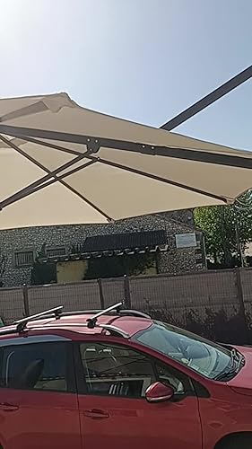 SONGMICS Parasol de Jardin 300 cm, UPF 50 , Parasol d’Extérieur