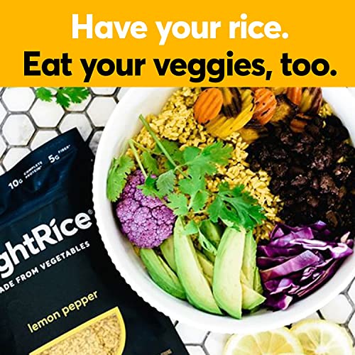 Rightrice - Lemon Pepper (7Oz. Pack Of 6) - Made From Vegetables - High Protein, Vegan, Non Gmo, Gluten Free #TOP1