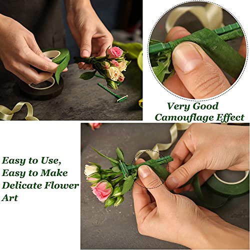 SONGZIMING Floral Arrangement Kit with Green Floral Tape, 22 Gauge Floral Wire Stems, 26 Gauge Paddle Floral Wire and Floral Wire Cutter for Bouquets banquets, Artificial Flowers
