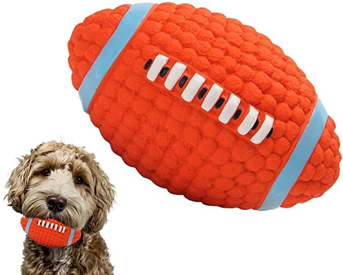 Woofy Dog Latex Squeaky Rubber Rugby Thrower Ball Toy for Dogs and Puppies - Small (B0BP2CS27Z) Amazon Price History, Amazon Price Tracker