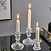Glass Candlestick Holders Set of 6, Taper Candle Holder for Wedding Festival Christmas Party Valentine's Decor, Table Centerpieces