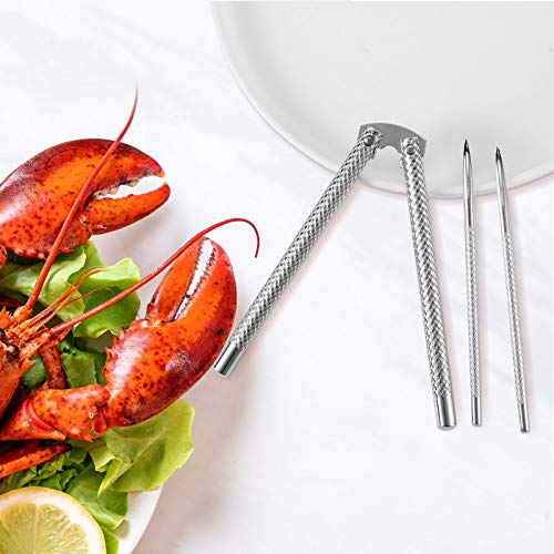 Nut Crackers And Picks, Stainless Steel Nutcracker Silver Metal Shell Cracker For Seafood Nuts (6) #TOP4