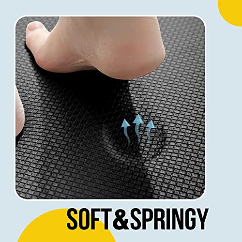 Kitsure Kitchen Mats 2 Pcs, Waterproof & Non-Slip Kitchen Rugs, Anti-Fatigue Mats For Kitchen Floors, Offices & Laundries, Durable Resilient Kitchen Rug Set, 17.3"×30"+17.3"×47",Black #TOP1