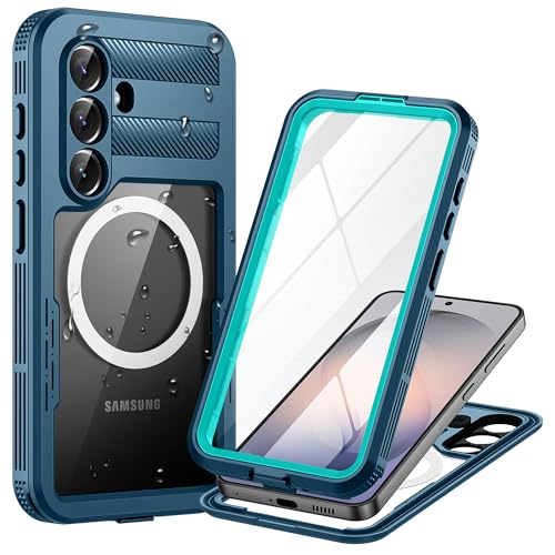 Lanhiem Magnetic for Samsung Galaxy S26+ Plus Case, IP68 Waterproof Dustproof Case, [Compatible with Magsafe] [Built-in Screen Protector] Full Body Heavy Duty Rugged Phone Cover 6.7 inch, Blue