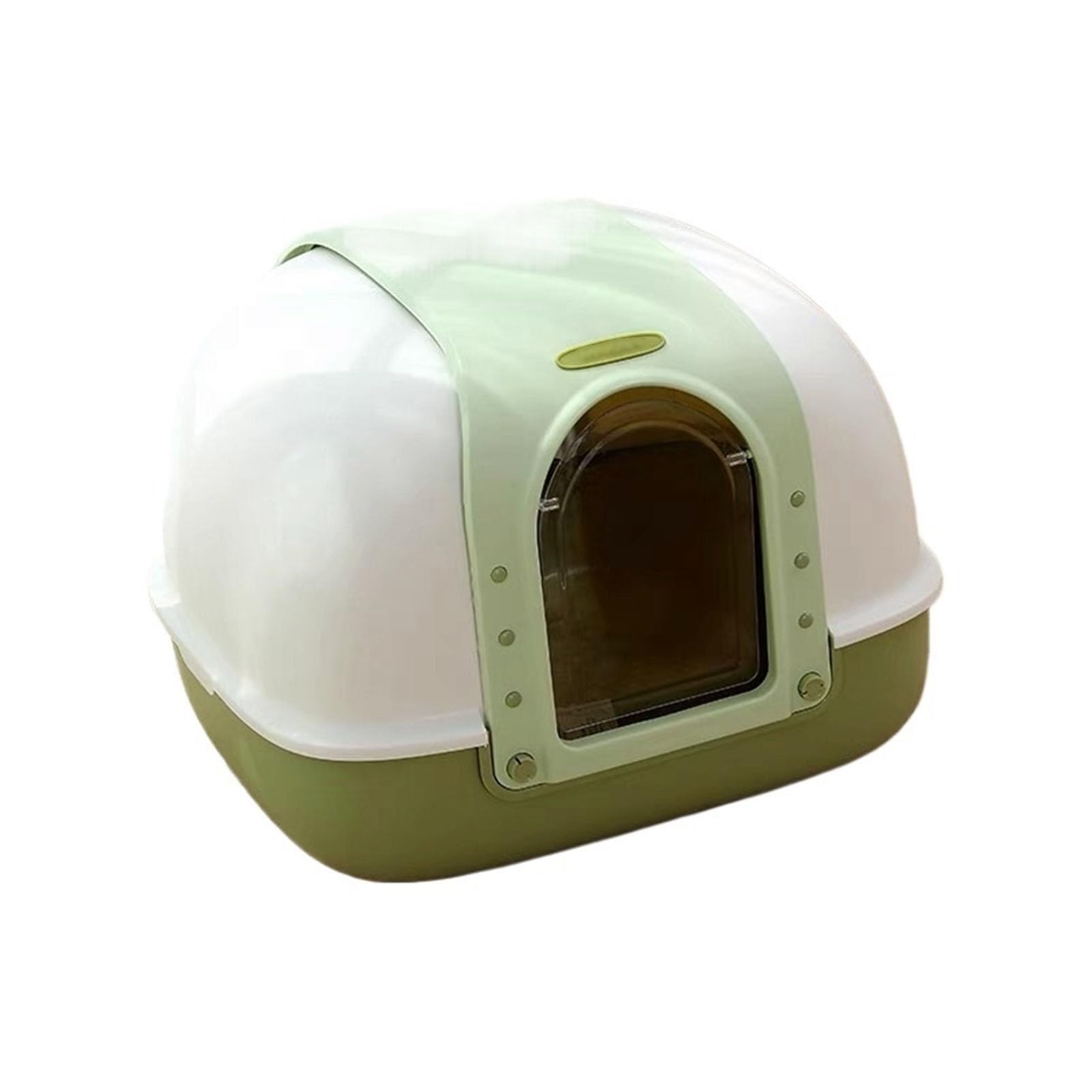 Suszarka dla zwierząt, Kuweta dla kota, kryta kuweta kotów domowych, duża, zamknięta, odporna na zachlapanie, łatwa w czyszczeniu(Green One Size,Green)