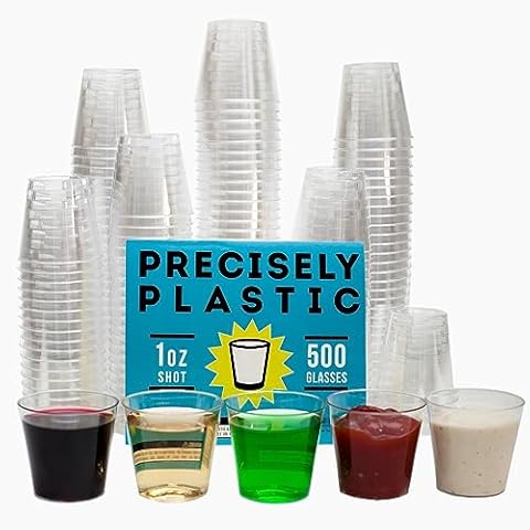 500 Shot Glasses Premium 1oz Clear Plastic Disposable Cups, Perfect Container for Jello Shots, Condiments, Tasting, Sauce, Dipping, Samples Cover