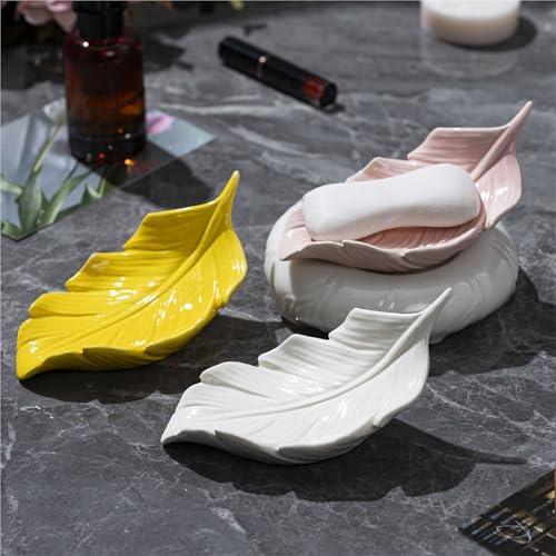 Porte-savon avec égouttoir design feuille pour support rangement - 7