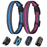 Replacement Collar for Shock Training Bark Collar,Dog Shock Collars Replacement, Nylon Replacement Collar Strap for E Collar Wireless Dog Fence Receivers（2 Piece Blue+Rose Red）