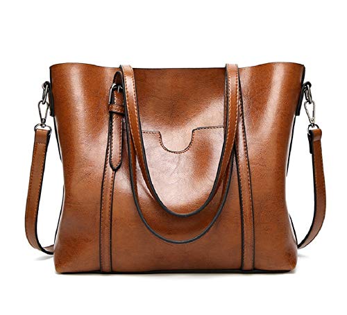 AHATECH Femme PU Cuir Ordinateur Sacs Bandoulière Portés épaule Portés Main Fourre-Tout Cartable Women Shoulder Bag