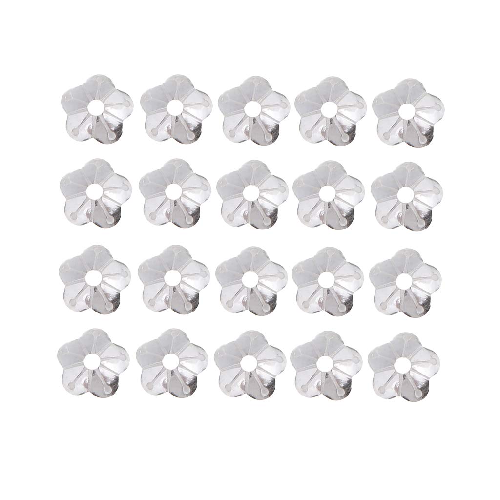 Easnea 20 Piece 925 Sterling Silver Flower Beads Cap End Spacer Beads Jewelry Making Findings Accessories 4mm - Silver