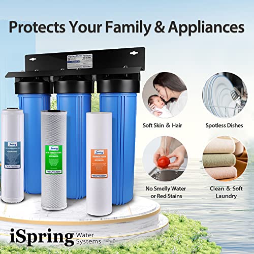 iSpring Whole House Water Filter System w/ 20" x 4.5" Sediment, Carbon
