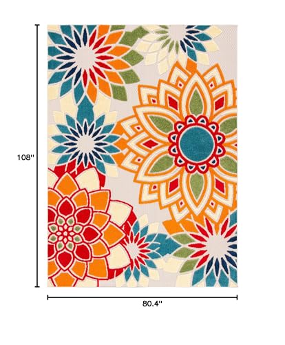 Tapete rectangular SAFAVIEH 6'7" x 9' Ivory y naranja miniatura 2