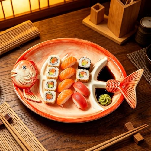 Plat en forme de poisson pour dumplings et apéritifs de fête d'anniversaire créative - 3