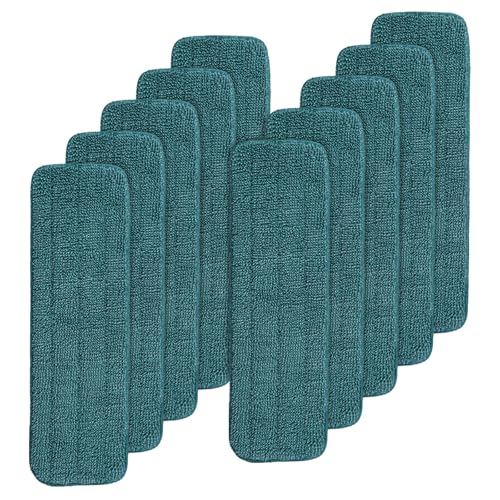 Image of Replacement Mop Pads Fit for Rubbermaid Commercial 18 inch and 17 inch Mop - 10 Pack Wet & Dry Commercial Cleaning Reusable Refills Fit for Any Microfiber Flat System 18 inch and 17 inch - Green