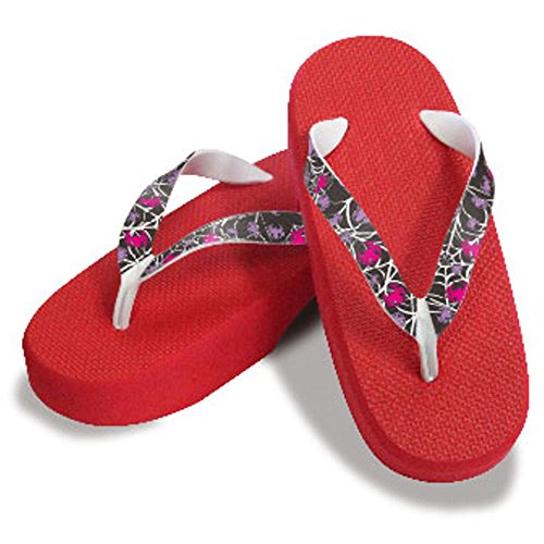 Hajime Geta Geta Clogs, Soft and Water Resistant, Sponge 9.8 inches (25 cm), Red/Spider (Spider/25), Spider, 25.0 cm