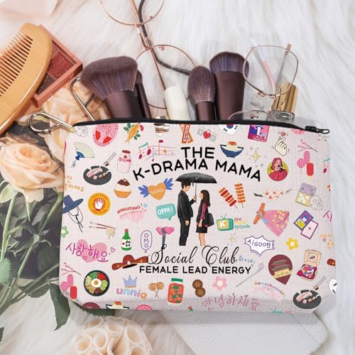 MYSOMY K-Drama Mama Social Club Makeup Bag Korean Drama Fans Gift K-Drama Lover Merch Funny K-Drama Gift (K-Drama Mama bag3) - Image 2