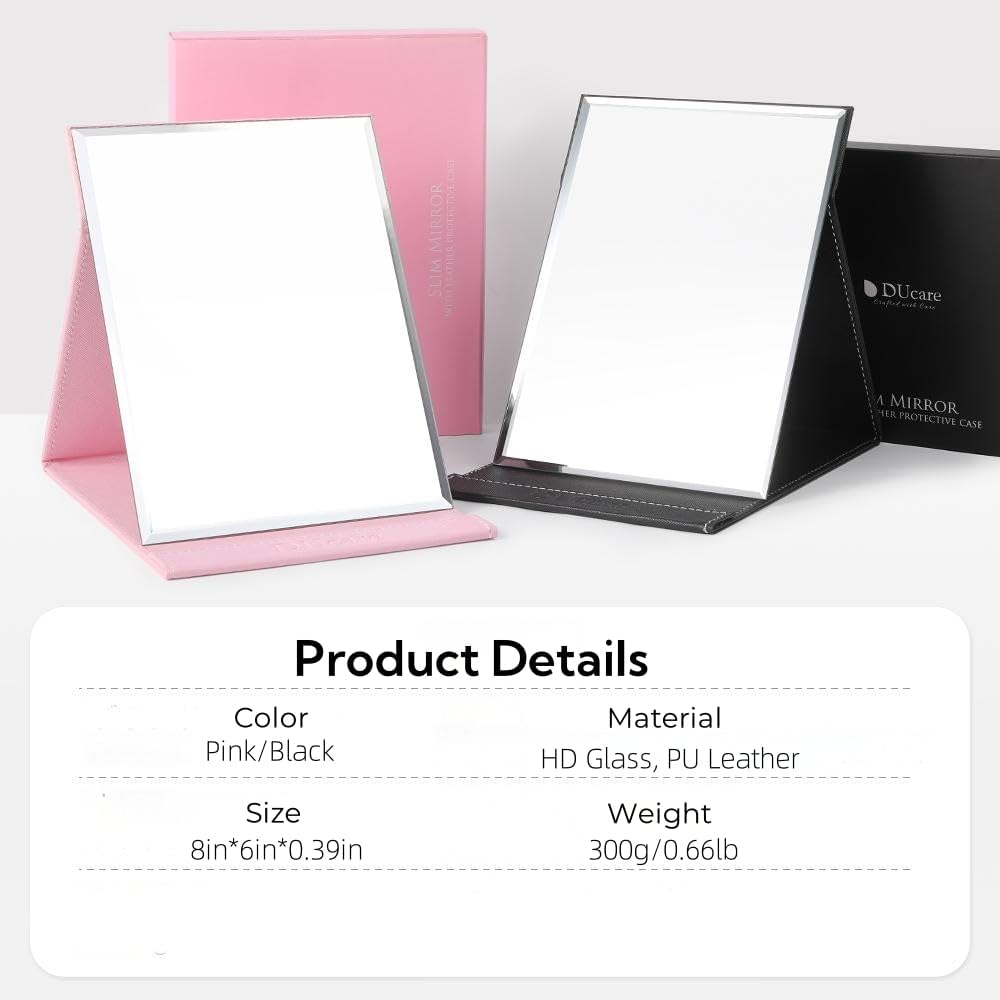 DUcare (Large) - Travel Folding Makeup Mirror Portable Tabletop Vanity Mirror with Standing image 9 of 9 B01AUKIOHK