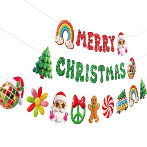 Banderoles Merry Christmas pour sapin de Noël guirlande suspendue et décoration de fête