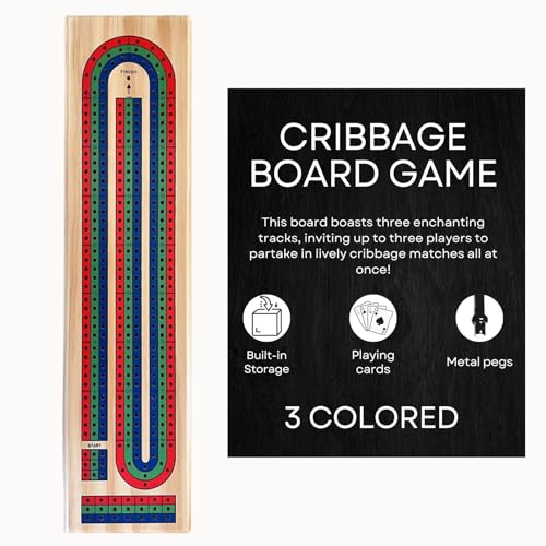 Juego de mesa Cribbage de madera con almacenamiento miniatura 4