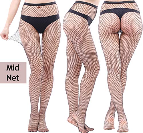 Image of Women's Floral Fishnet Stockings with Attached Garter Belt