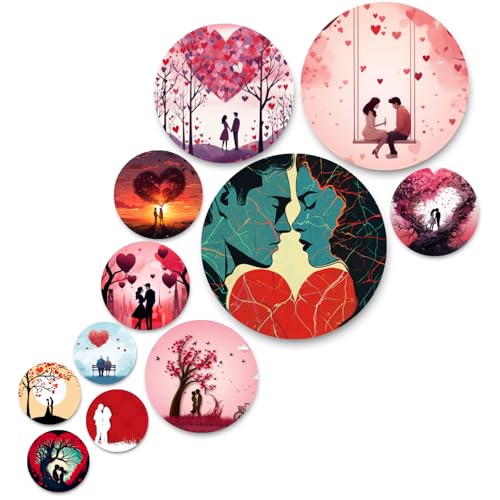 Image of RADIQORE Set of 11 Designer MDF Wooden Wall Hanging for Home Decoration | Office | Gift | Wall Decor Hanging Items | Wall Art | Living Room | Bedroom (love)