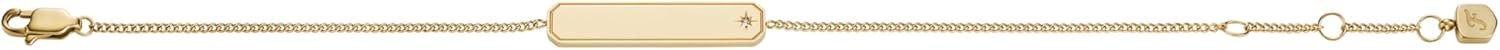 Fossil Women's Plated Stainless Steel Engravable Personalized Gift Bracelet for Women