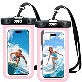 JOTO 2 Stück wasserdichte Handyhülle IPX8 Unterwasser Wasserfest Handytasche für iPhone 17 16 15 14 13 12 11 Pro Max Plus Air Galaxy S24 S23 A15 Xiaomi bis 7 Zoll Phone Case –Pink