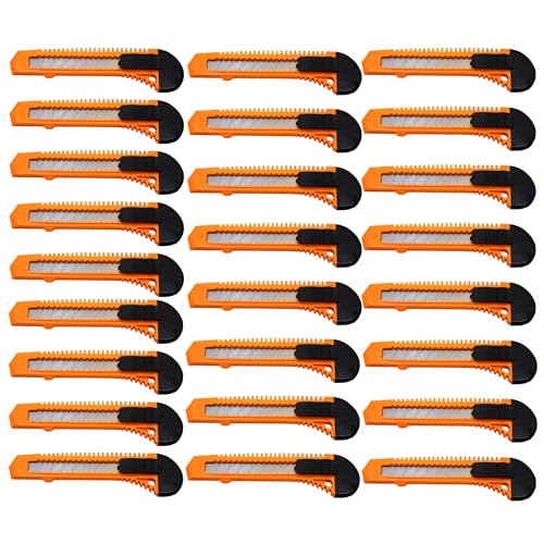25x Bulk Utility Knife Box Cutters Snap Off Blade Neon Orange