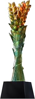 Glass Trophy DIY Ears of Wheat Trophy Lettering Crystal Trophy Annual Meeting Outstanding Employee Trophy
