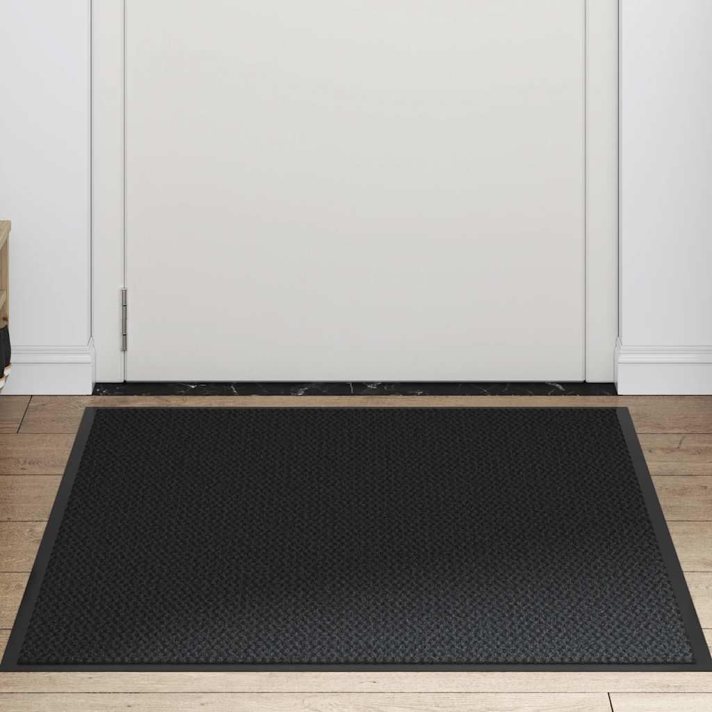 Zerbino nero 90 x 120 cm, robusto zerbino in polipropilene e PVC, antiscivolo, per corridoio, ingresso e terrazza coperta