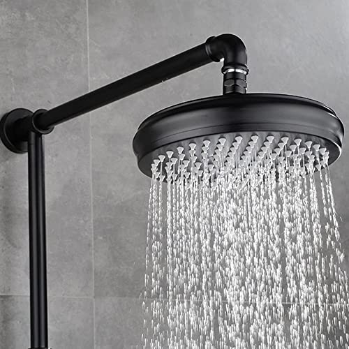Ensemble de robinet de douche exposé noir et mitigeur mural avec bec